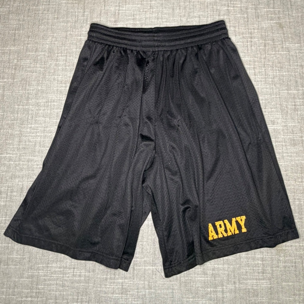 2 Pair Eagle USA Mens Army PT Shorts Black Mesh Athletic Training Large Made USA - Picture 2 of 9